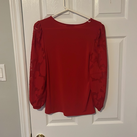 Suzy shier red blouse with net sleeves(BRAND NEW) - Picture 2 of 3